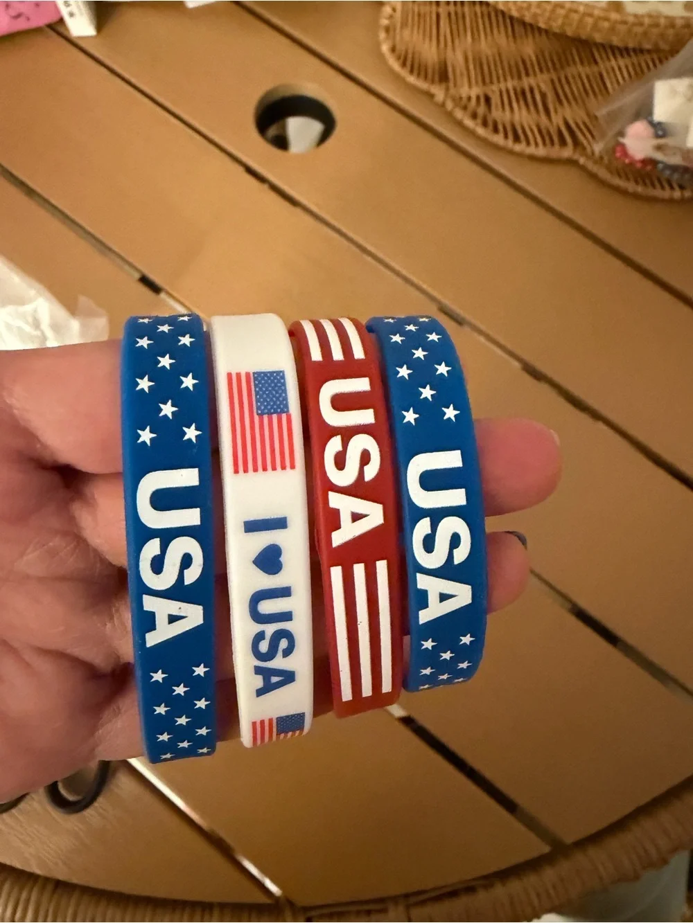 USA Patriotic Silicone Wristband Set - Red White Blue